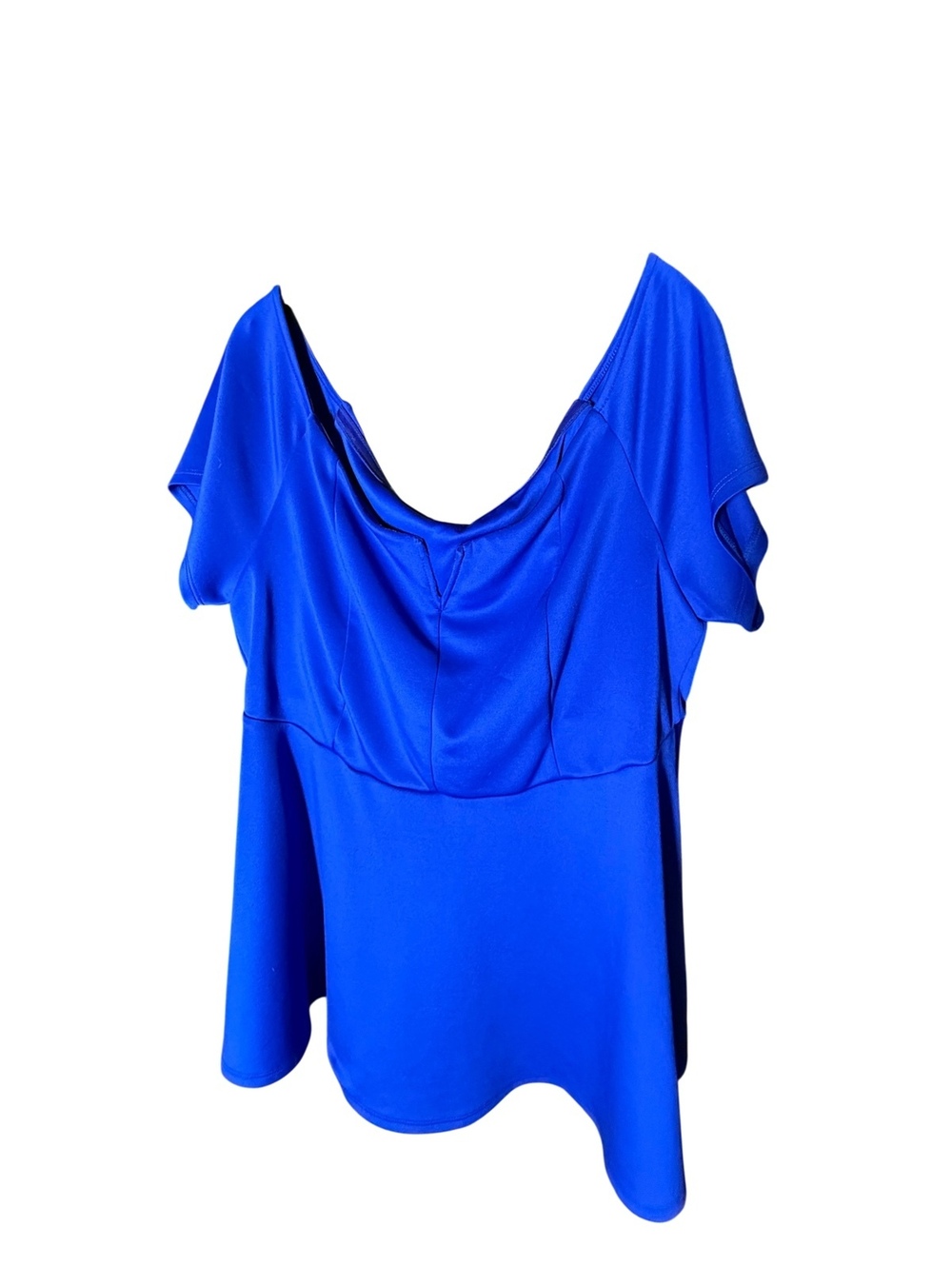 Torrid Royal Blue Scuba Knit Blouse w/peplum 3X